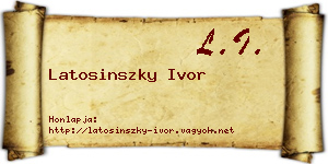 Latosinszky Ivor névjegykártya